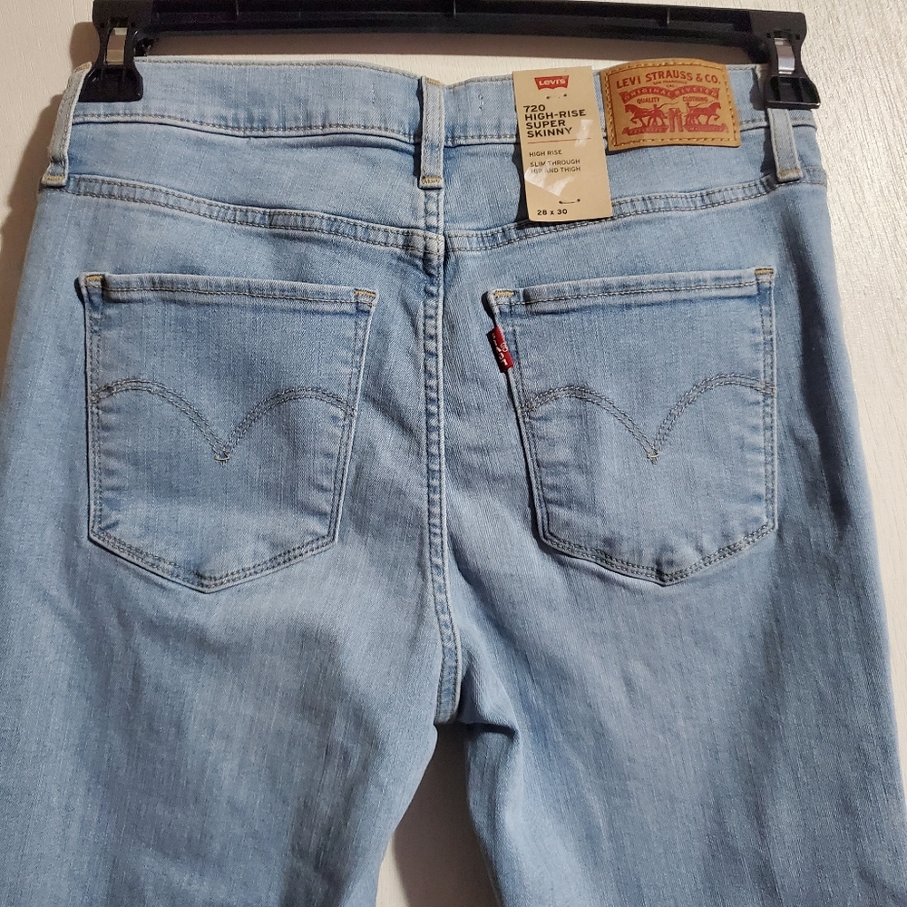 💖 LEVI'S 720 High Rise Super Skinny Ripped Jeans - Picture 12 of 14